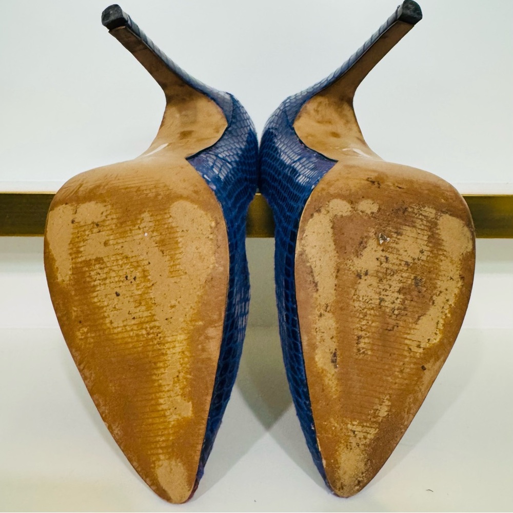 Aldo Cobalt Blue Python Embossed Platform Stilett… - image 8